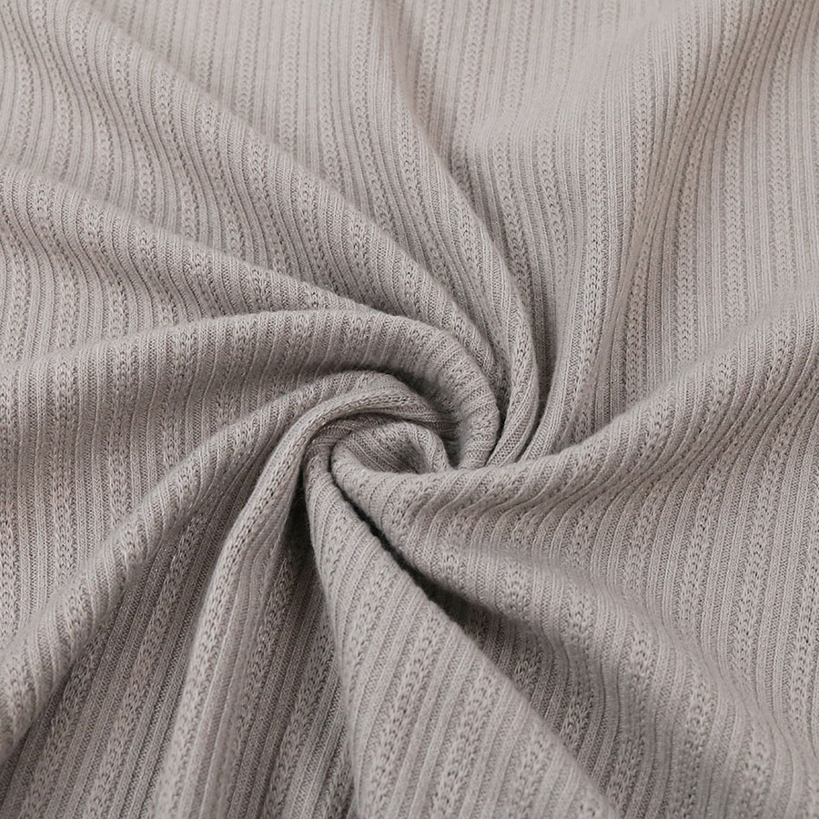 Gray Spandex Rib Fabric Like Cotton K-JQD210077 – China Simer Tex